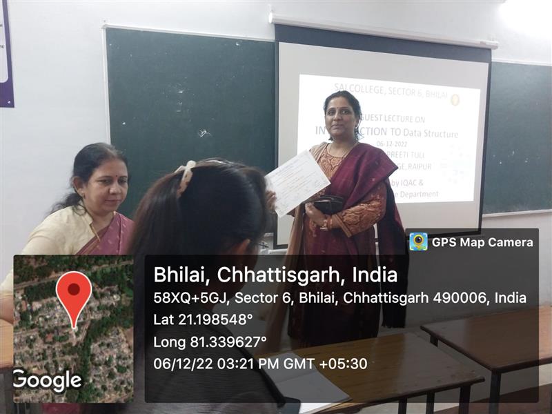 Guest lecture by Mrs. Preeti Tuli mam on Data Structure(6/12/22) Organized by Department of Computer Sc and Application