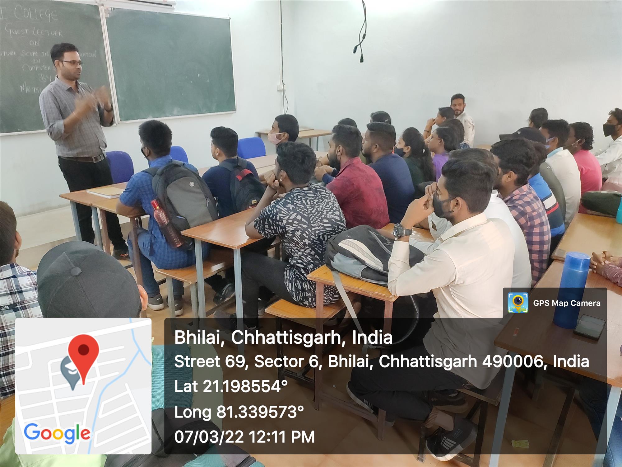 07-03-2022 guest lecture by Mr. dileep Kumar Sahu on Future Scope of Computer Science in Higher education