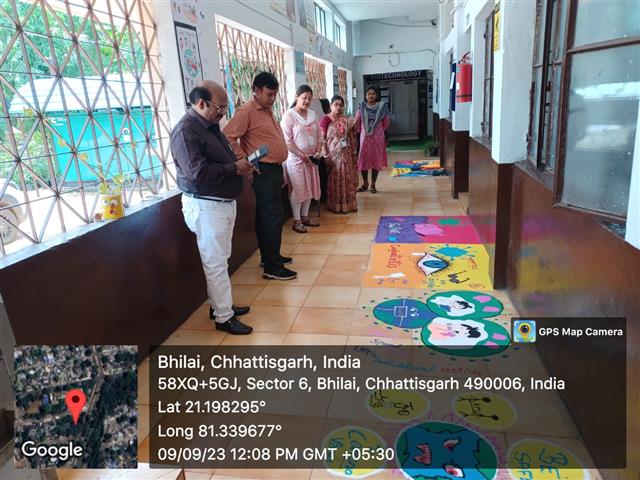 Rangoli competition was organised by Microbiologist Society of India student wing and dept of Biotechnology on the topic Viral Diseases